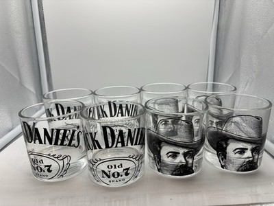Jack Daniels Old No. 7 Tennessee Whiskey Portrait And Logo Rocks Glass Set Of 8