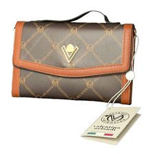 VALENTINO Orlandi Crossbody Purse Women 2 Tone Clutch Brown Vegan Leather NWT