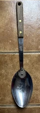 Vintage Robinson Knife Co. Stainless Steel Solid Serving Spoon Wooden Handle 12”
