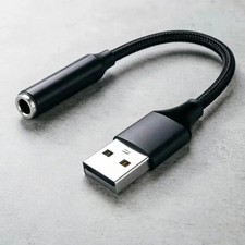New USB Type A To 3.5mm AUX Female Audio Headphone Jack Cable Adapter