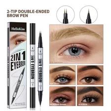 Waterproof Sweat-Proof Double-Ended Brow Pencil 2-in-1 Natural Look Eyebrow