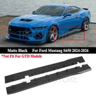 For Ford Mustang S650 24-2026 RTR Style Matte Black Add-On Side Skirts Extension