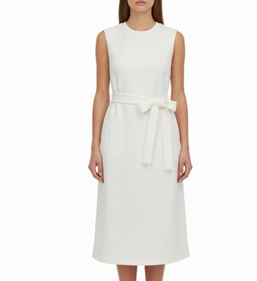 Spanx Women White Sleeveless Belted Midi Dress AirEssentials Pockets Size M  | eBay