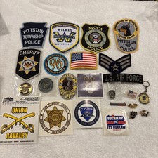 Police Military Patches Stickers Pins Keychains And Coins Rare Lot WW2 Patch 