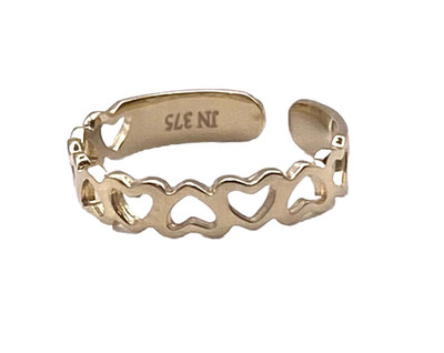 Herz-Zehenring 9 kt Gold Herz Zehenring 9 kt Gelbgold massiv Gold einfache Passform