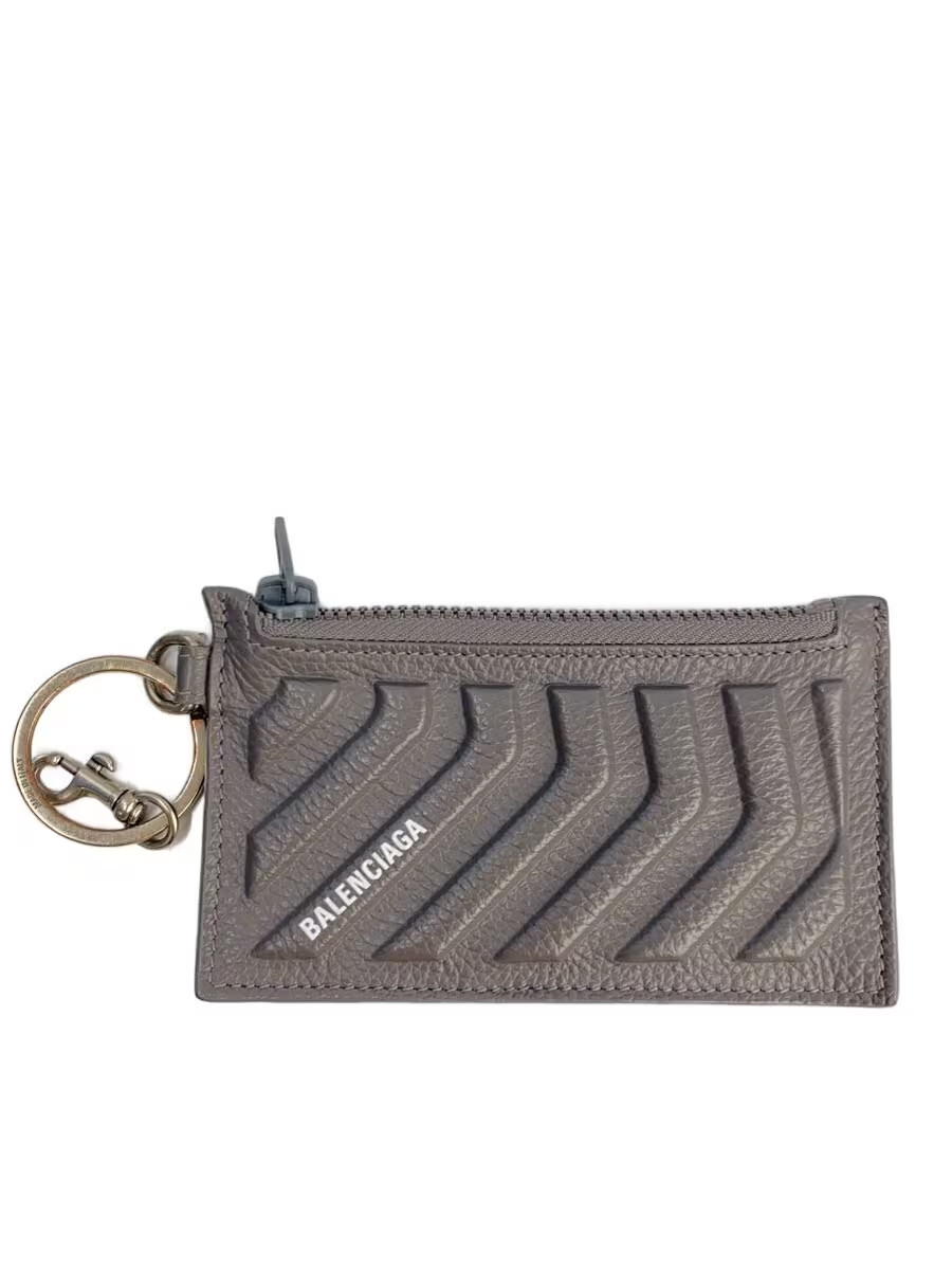 BALENCIAGA Men's Leather Card Case, Gray