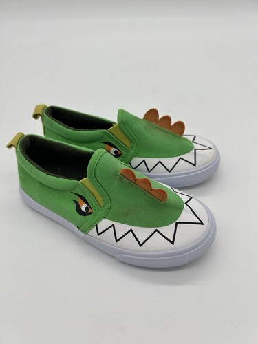 NWT Cat & Jack Kid Slip on Sneakers Size 9T Eddy Dinosaur - Picture 3 of 6