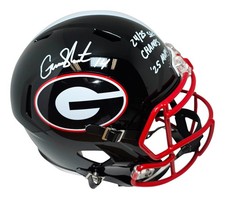 Gunner Stockton Autographed Georgia Bulldogs Black Replica Helmet SEC Champs BAS