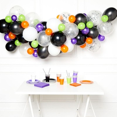 Amscan Latexballon- Girlande Halloween 4 m 70- teilig Raumdekoration Ballonbogen