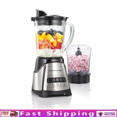 Mess-Free Blender W/ Glass Jar & Food Chopper Powerful Smoothie Maker 700W New