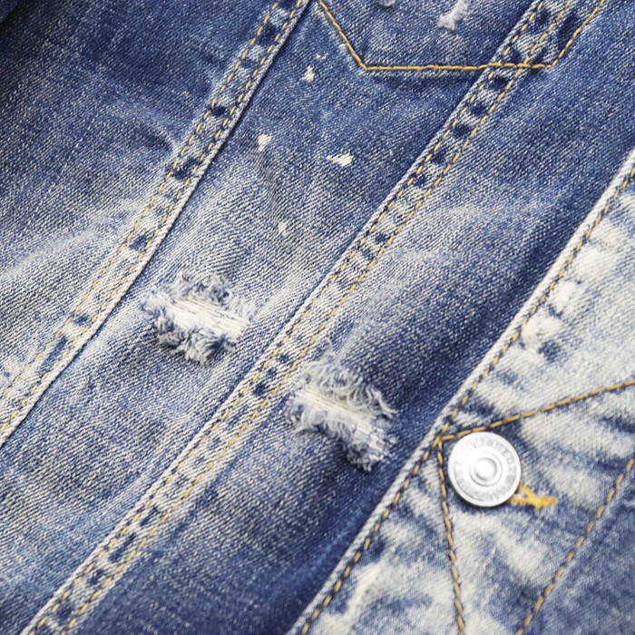 DSQUARED2 Distressed Patchwork Stretch Denim Jack… - image 11
