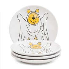 Disney Winnie The Pooh 4pc Set Ceramic AppetizerDessert Plates
