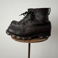 40s Vintage 1948 Dated Swiss Army 'Hobnail' Mountain Boots