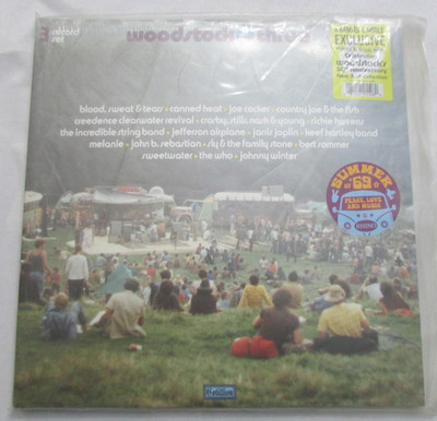 WOODSTOCK THREE EXCLUSIVE MINT  SEALED w/HYPE  PURPLE & GOLD VINYL LP L67