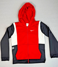 Nike Therma-FIT Full Zip Hoodie Youth L Red Black White Basketball
