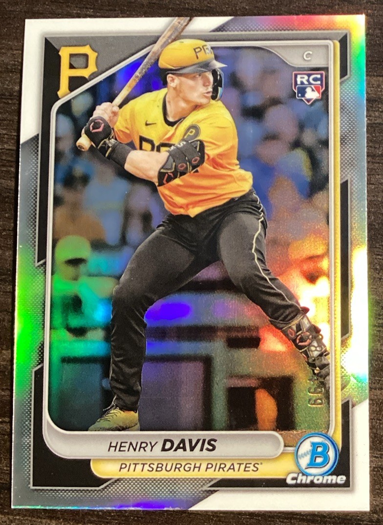 2024 Bowman Chrome Henry Davis #7 Rookie Refractor /499 Pittsburgh Pirates!