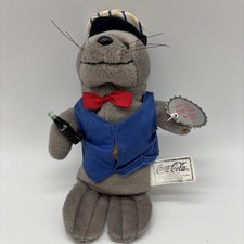COCA-COLA Bean Bag Plush Seal In Delivery Outfit 0170 W/Tags 1998 Collectible