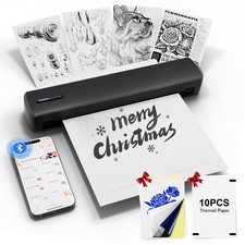 Compact A4 Thermal Printer Wireless Bluetooth for iOS Android PC Tattoo Printing