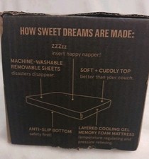The Essential Matttress Cooling Gel Memory Foam Dog Bed Med Size New In Box