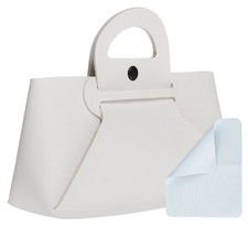 Glasses Bag with Handle, Leather Sunglasses Case with Cleaning Cloth White