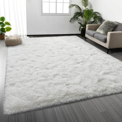Ultra Soft 5' x 8' Cream White Area Rug - Cozy and Washable Home Accent