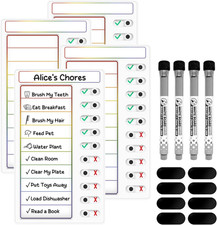 New 4 Pcs Kids Chore Chart Dry Erase Magnetic Fast Shipping