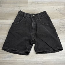 Vintage Sasson Black Denim Shorts Girls Size 10 High Waist Made in USA 80s 90s