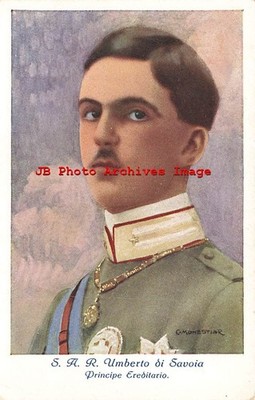 Italian Royalty, Italy Prince Umberto di Savoia, Signed G. Monestier, Falci 209