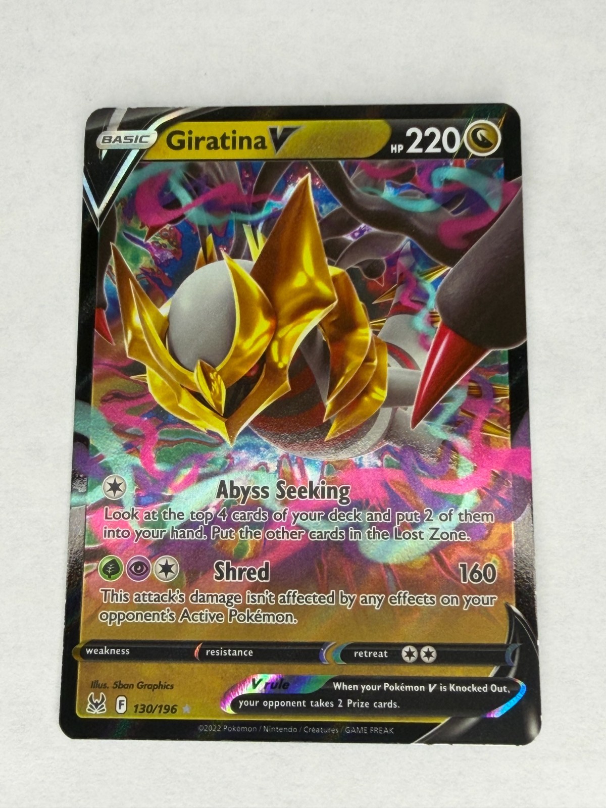 Pokemon TCG NM Giratina V 130/196 Swsh11: Lost Origin Holo 2022