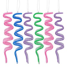 Northlight 6ct Multi-Color Sugar Coated Ribbon Candy Christmas Ornaments 5.75"