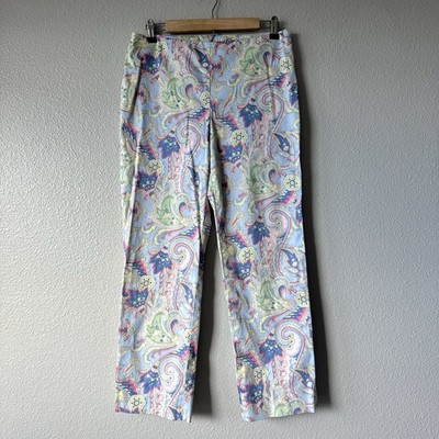 Vintage Lauren Ralph Lauren Paisley Pants Womens Size 10 Easter Spring Cotton