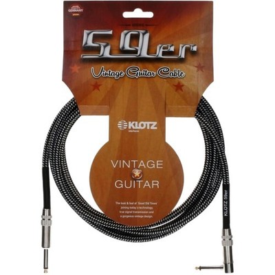 Klotz Vintage Gitarrenkabel 6m winkel weiß/schwarz | Neu