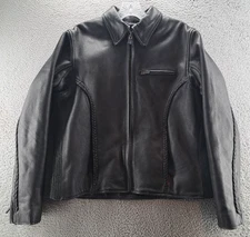 Milwaukee Leather Motorcycle Riding Jacket Womens Large Black Braided Biker Road