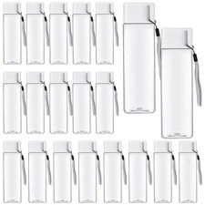 20 Pack Water Bottle for Kids Bulk,17 oz Plastic Water Bottles Wide Mouth Adu...