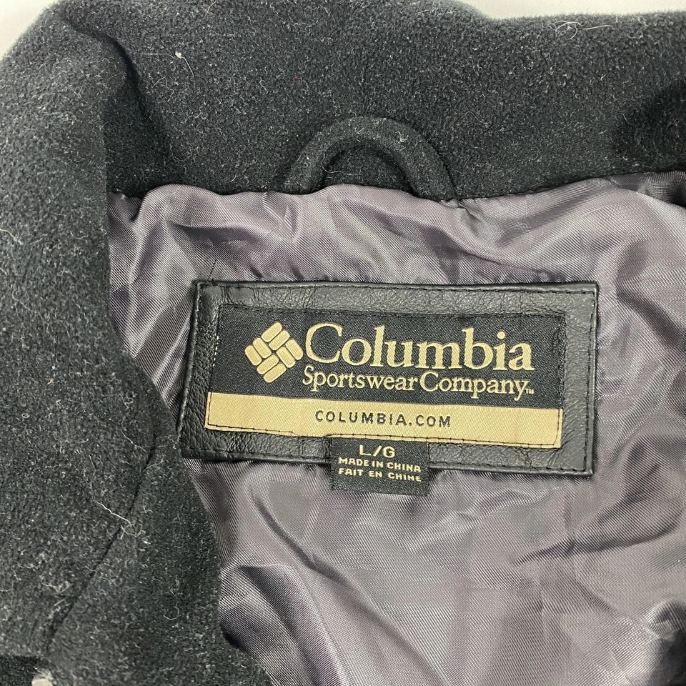Columbia Jacket Mens Large Black Full Zip Wool Blend Lined Classic Outdoor Coat - Image 4 of 4