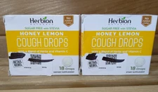 Herbion Naturals Cough Drops Sugar Free Honey Lemon Two Pack w/18 Drops Each
