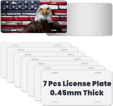 7 Pcs Sublimation License Plate Blanks for Heat Transfer Vinyl, Pesonalized Pict