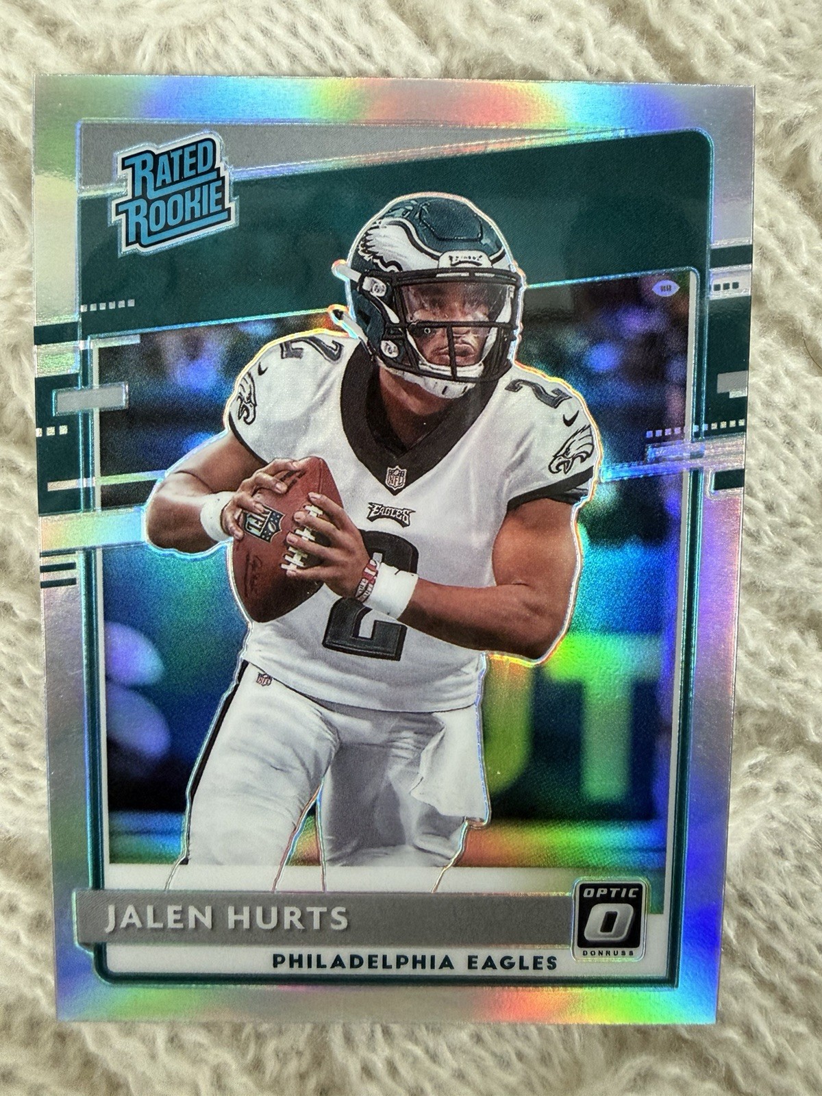 2020 Panini Donruss Optic Jalen Hurts Rated Rookie Holo Prizm #164