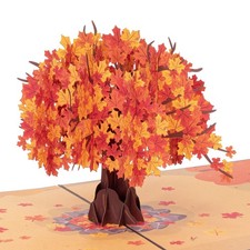 Paper Love Autumn Tree Card  3D Pop-Up Maple Fall Greeting Card for Thanksgi...