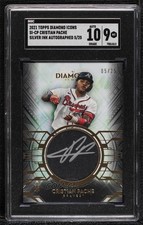 2021 Topps Diamond Icons Silver Ink 5/25 Cristian Pache SGC 9 MINT Auto 0o3x