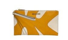 MICHAEL KORS JET SET TRAVEL LARGE CLUTCH TOP ZIP WRISTLET YELLOW MULTI