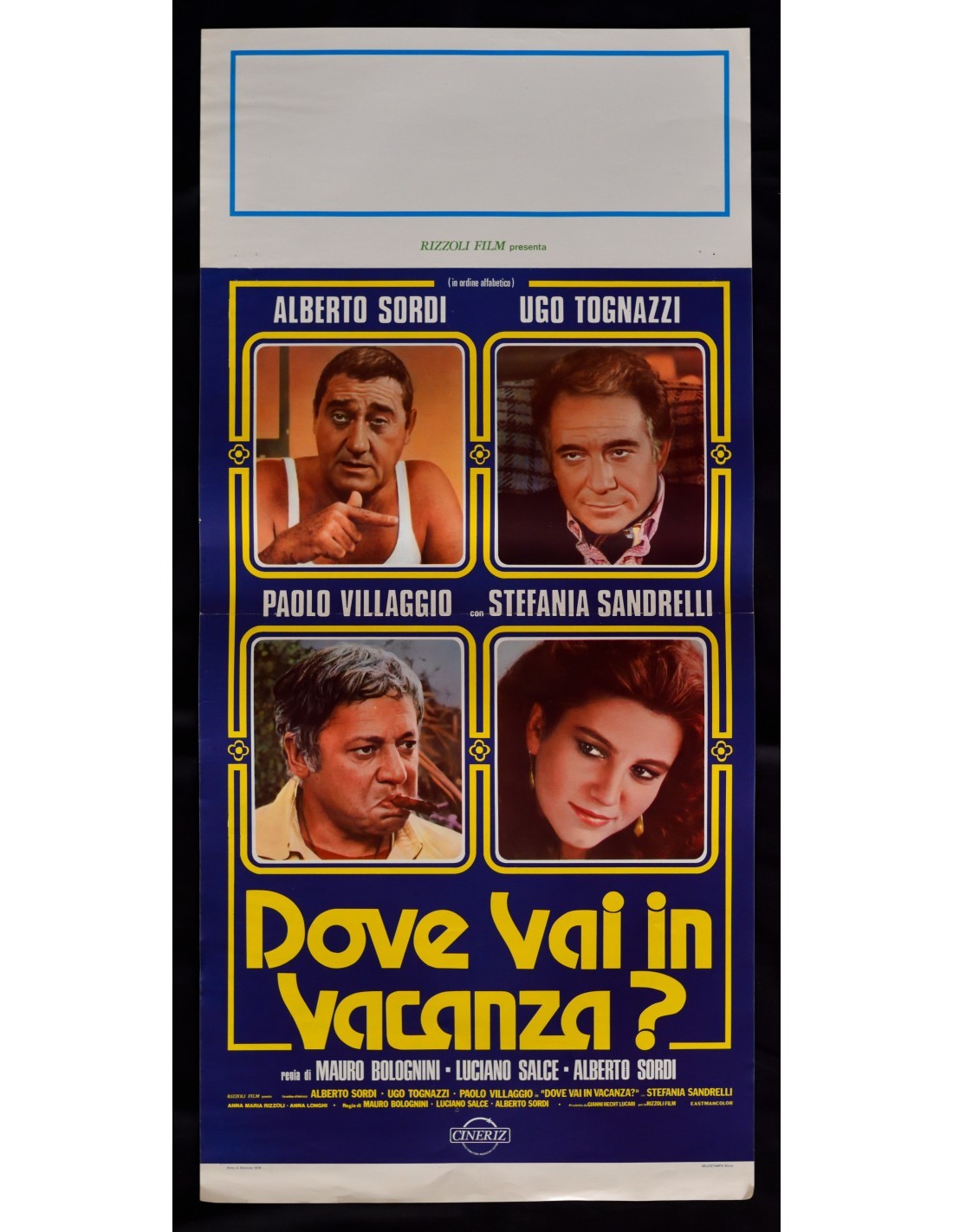 Locandina originale film Dove vai in vacanza? (1978) - Regia di Alberto Sordi, Luciano Salce, Mauro Bolognini