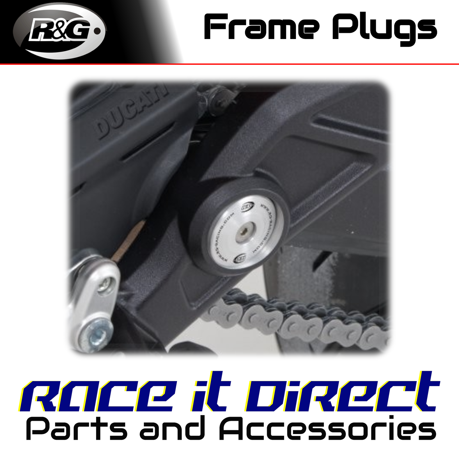 Frame Plugs for Ducati Hypermotard 950 RVE 2021-2025 LHS Silver R&G