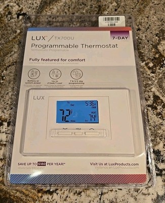 New Lux TX700U 7-DAY Programable Heat & Cool Thermostat White ..