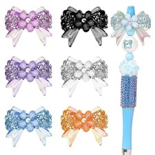6PCS Rhinestone Bows Beads for Pens, Fancy Focal Beads for Beadable, Pens Beadab