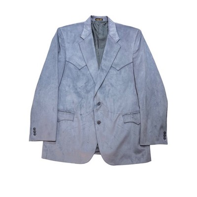Circle S Mens Western Blazer Blue Microsuede Cowboy Sport Coat 48L Dallas Texas