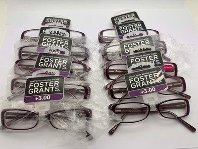 10 Paar Foster Grant Lesebrillen - Diamanten +3,00 - Großpackung Restposten