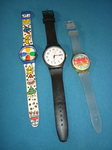 Vintage Swatch Watch Lot of 3 Different Styles (Untested) Swiss Quartz