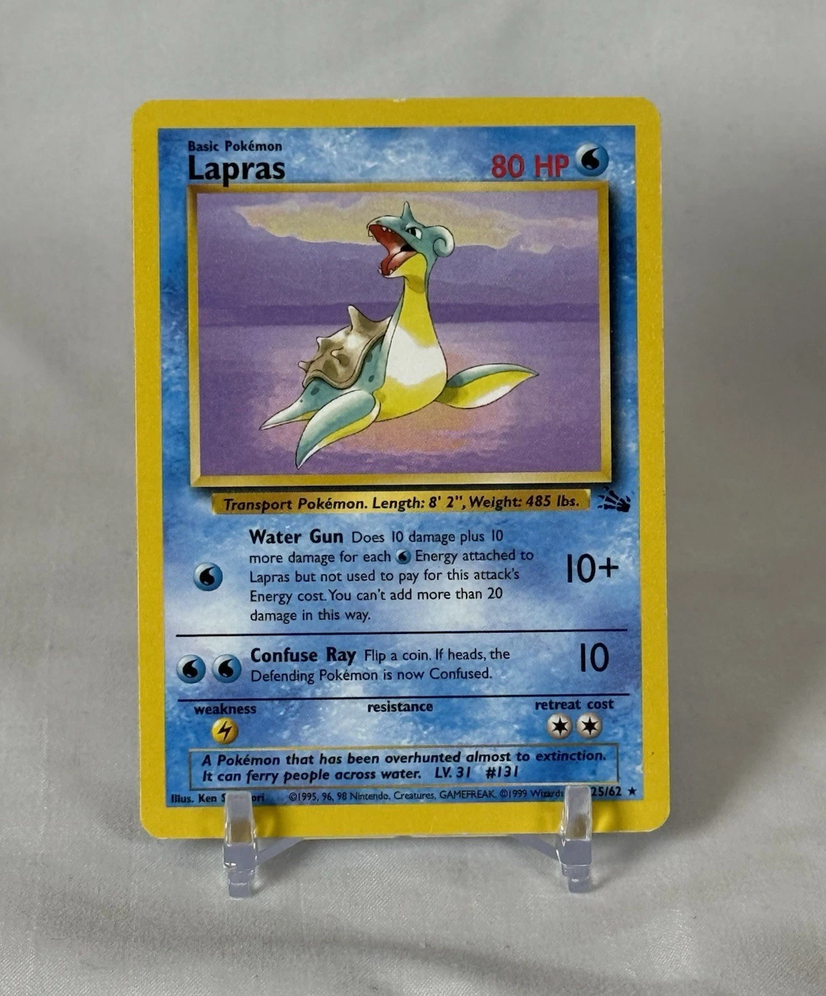 Lapras 25/62 Fossil Holo Rare English Pokémon TCG 1999 WOTC