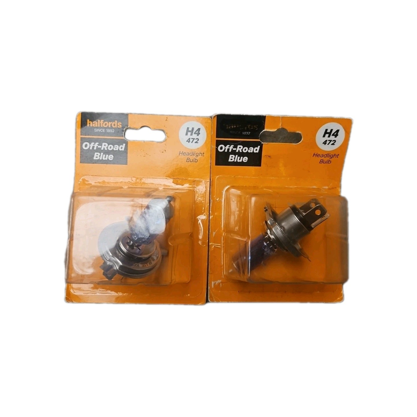 2x Halfords H4 472 Head Light Bulb  Offroad Blue 2pcs